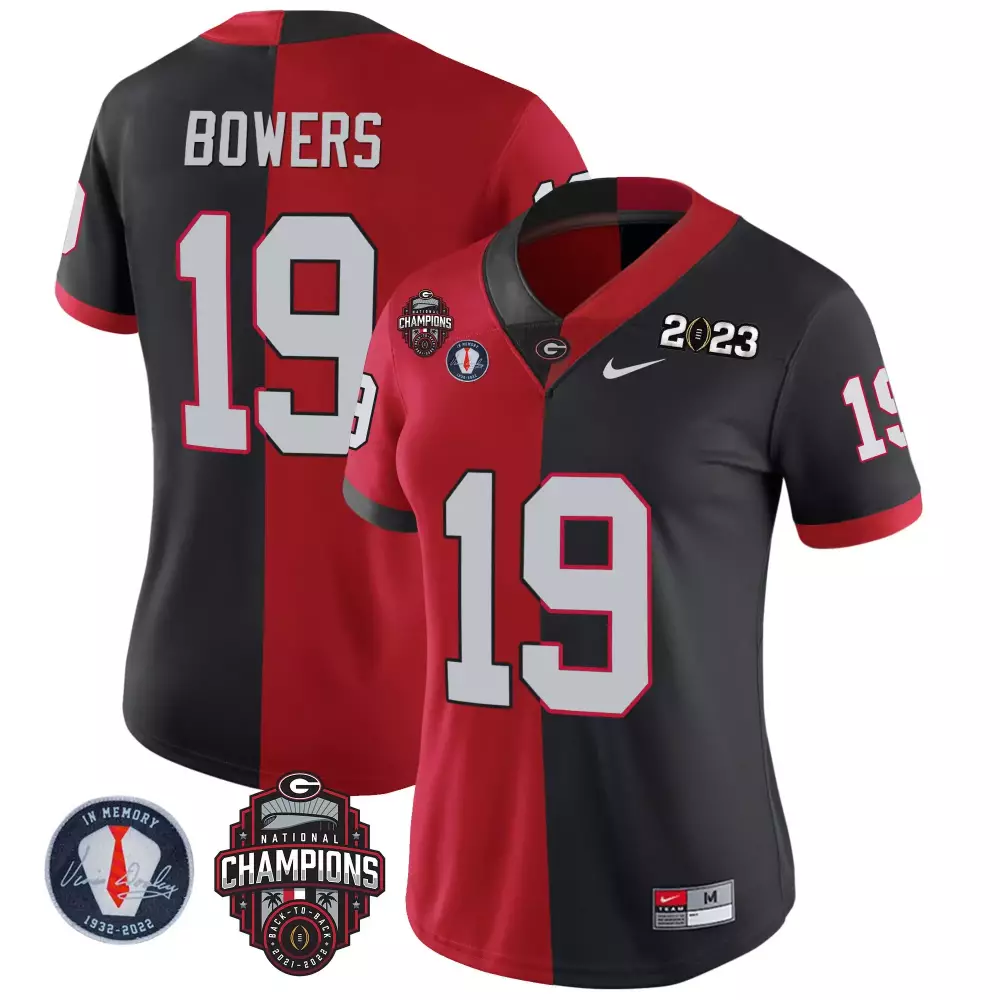 Brock Bowers 19 Georgia Bulldogs Jersey Red In Memory 1932-2022 Champions 2023 2022 Back-to-back