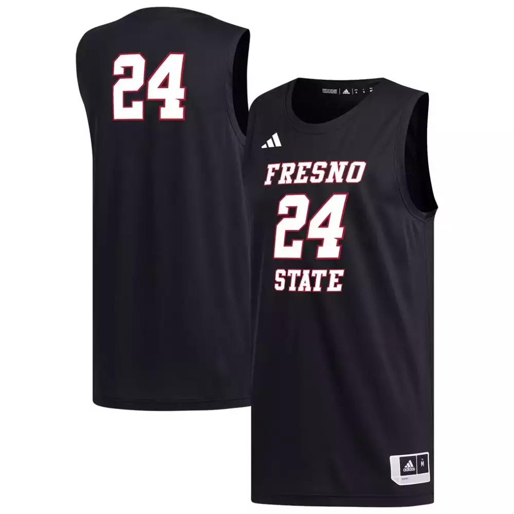 Custom Fresno State 24 Jersey Black Red White Replica