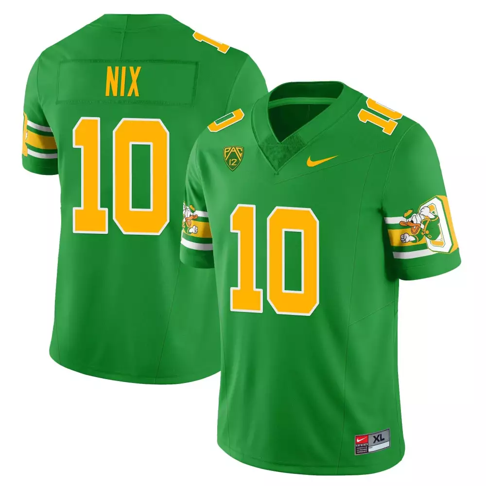 Gavin Nix 10 Oregon Ducks Jersey Green Men Yellow White Stitched Throwback