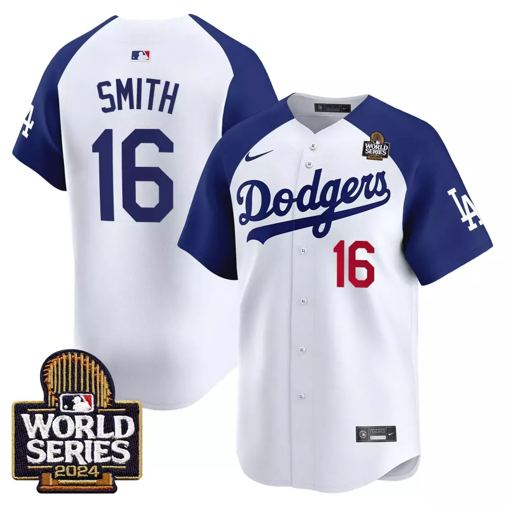 Will Smith 16 Dodgers Jersey White World Series 2024 Men Blue Red Alternate Vapor