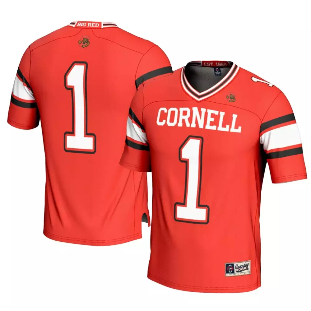 Custom Cornell 1 Jersey Red White Black Gameday