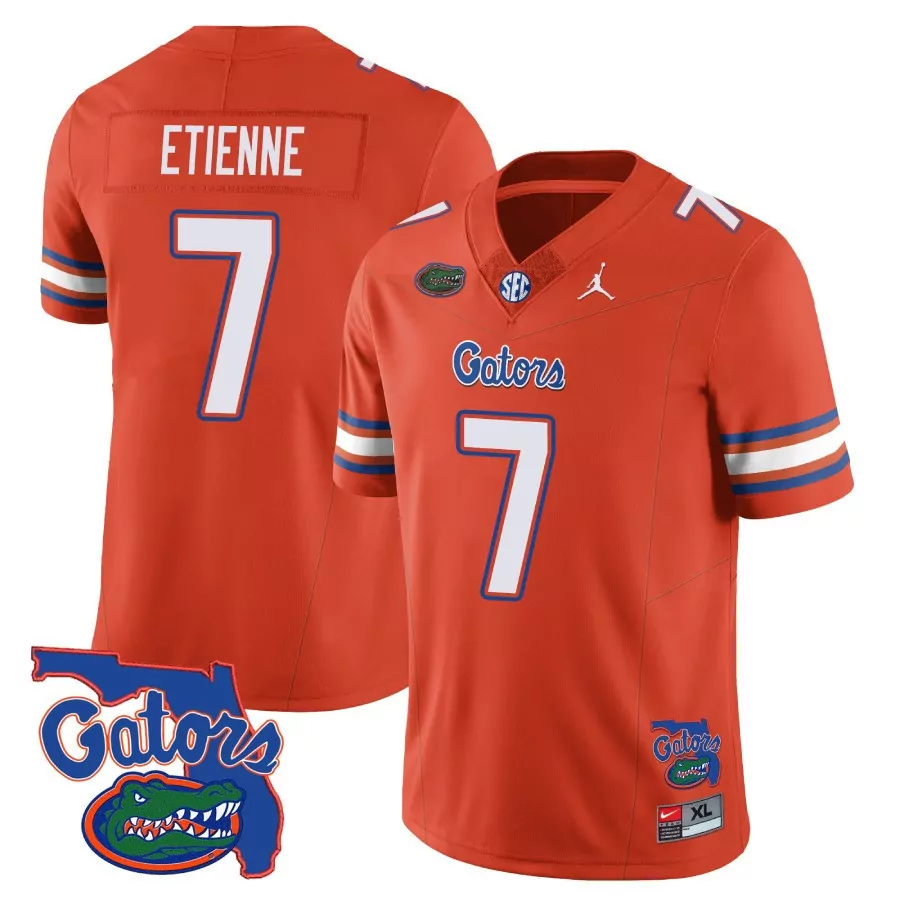 Etienne Gators 7 Florida Jersey Orange Men White Blue All Stitched Vapor
