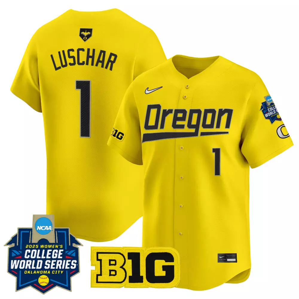 Luschar College 1 Oregon Jersey Yellow 2025 Women's World Series Women Black Stitched