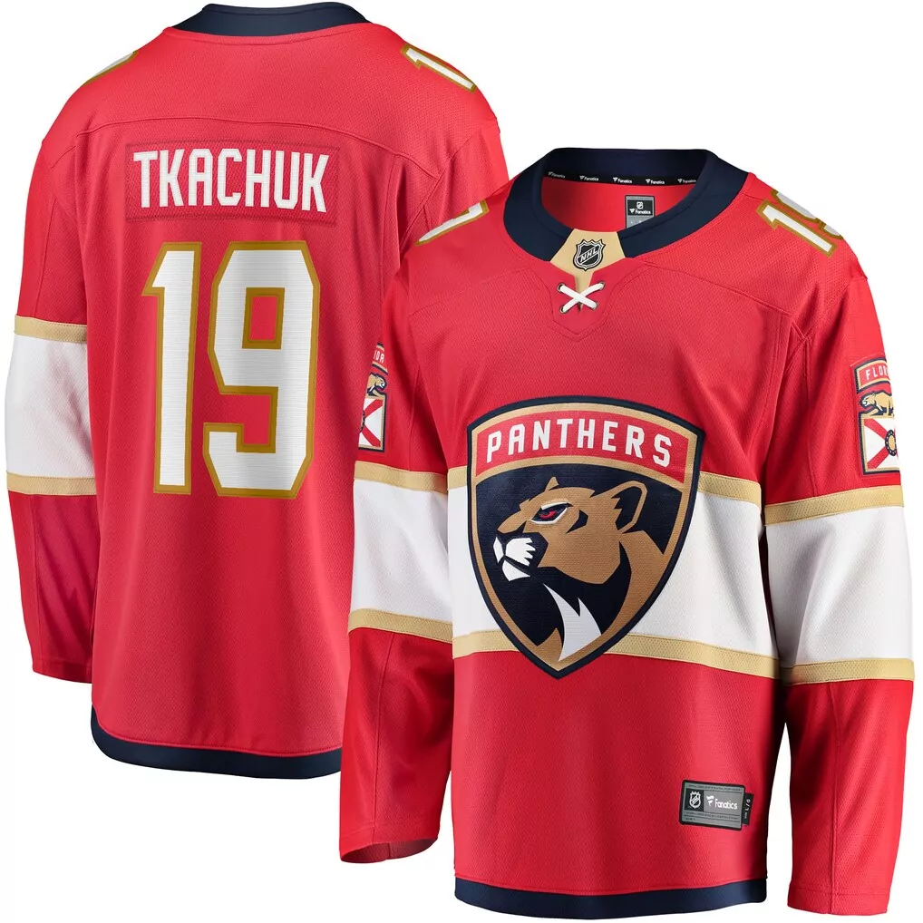 Matthew Tkachuk 19 Jersey Red Florida Panthers Men White Gold Navy Blue Home Breakaway