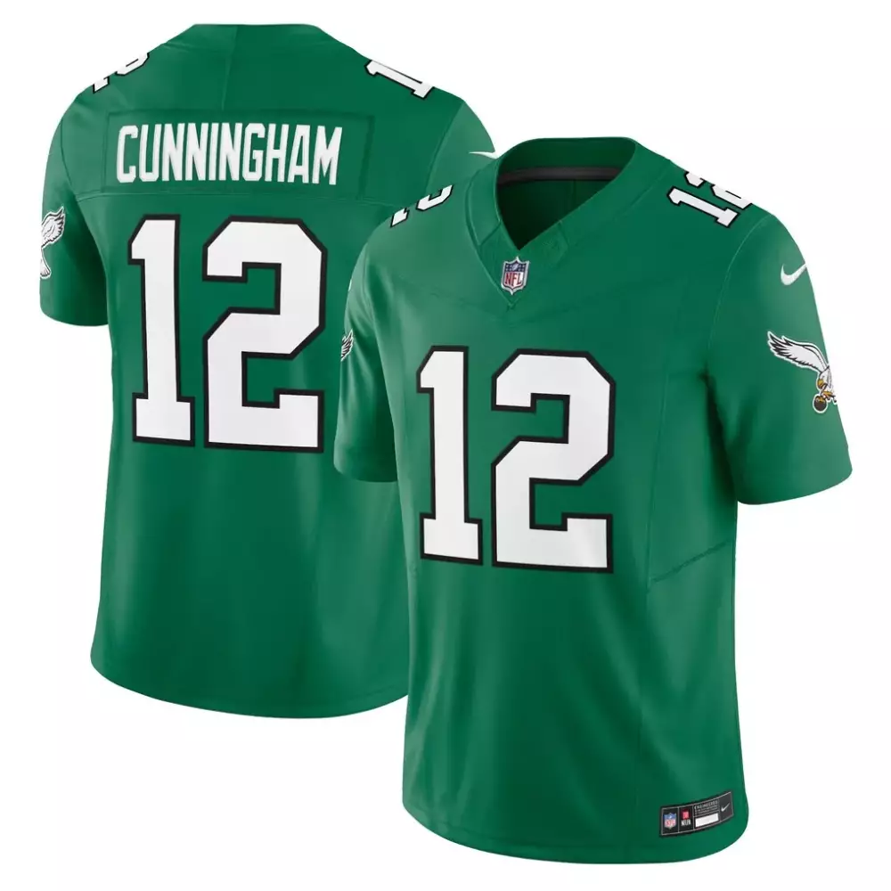 Randall Cunningham 12 Jersey Green Philadelphia Eagles Men Standard White Black Alternate