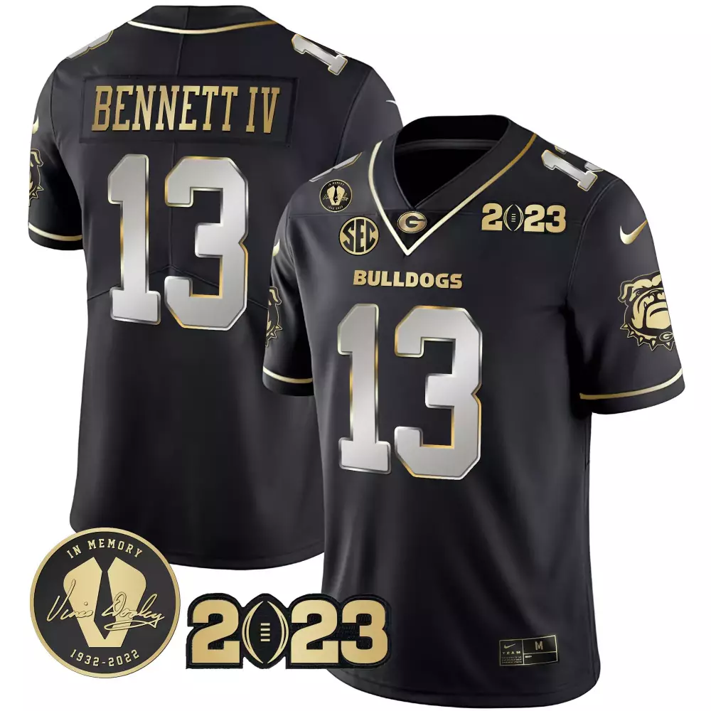 Bennett Iv 13 Georgia Bulldogs Jersey Black 2023 SEC Championship Memory 1932-2022