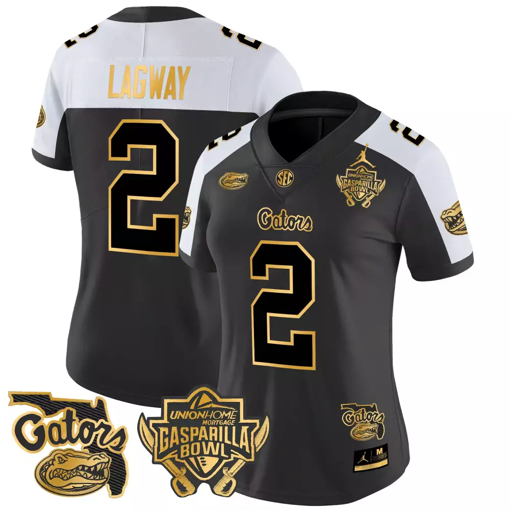 Lagway Gators 2 Jersey Black Gasparilla Bowl Men White Gold Stitched Vapor