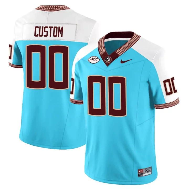 Custom Florida State Seminoles Jersey Carolina Blue Men Alternate White Maroon Heritage
