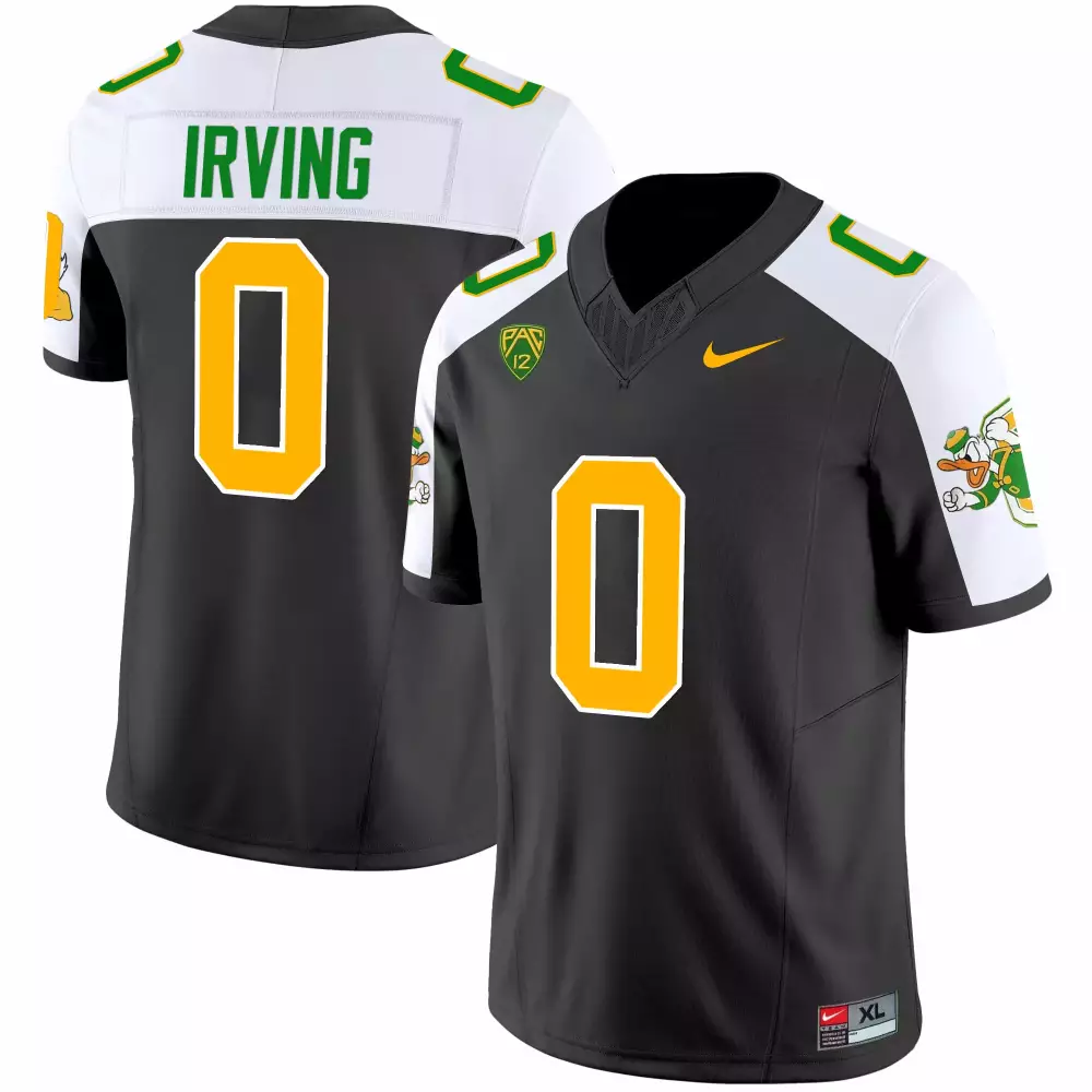Markeise Irving Oregon Ducks Jersey Black Men White Yellow Green Alternate Throwback