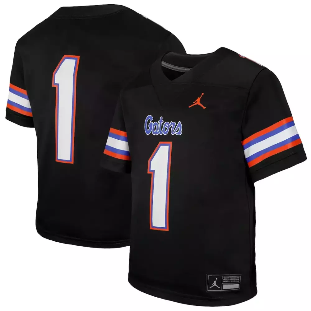 Gators 1 Jersey Black Kids Orange White Blue Replica Game