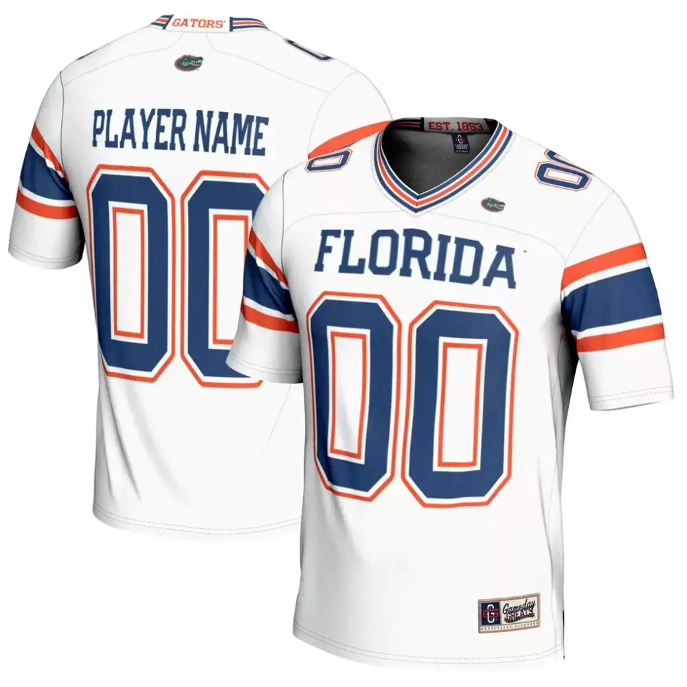 Florida Gators Jersey White Men Orange Blue Gameday