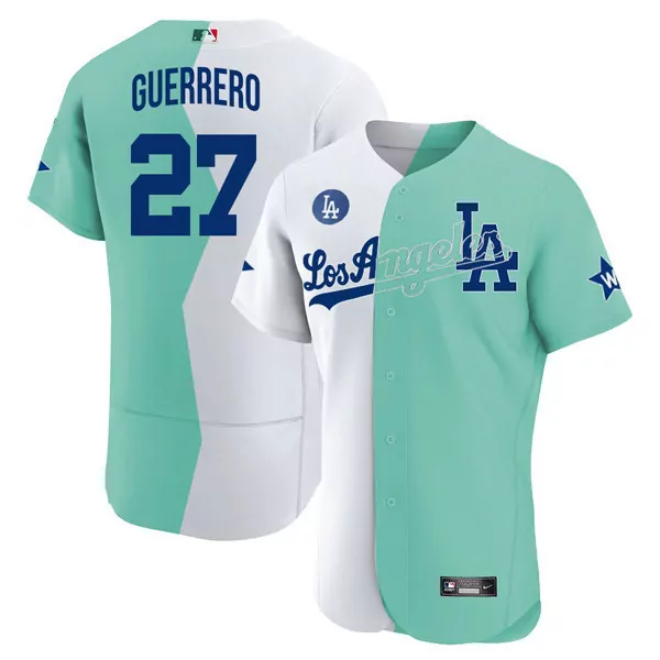 Vladimir Guerrero 27 Jersey White Los Angeles Dodgers Men Split Design Mint Green