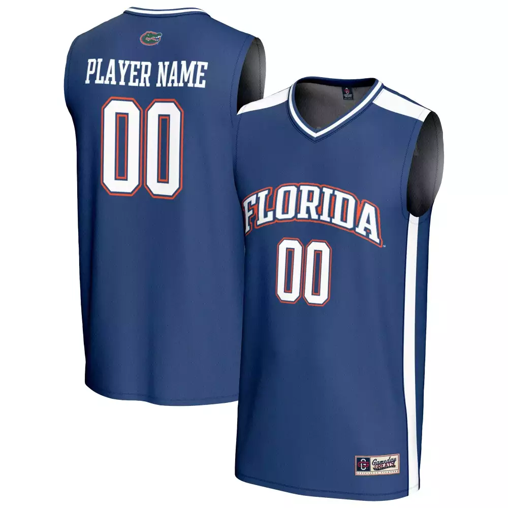 Florida Jersey Blue White Orange Custom All Stitched Vapor