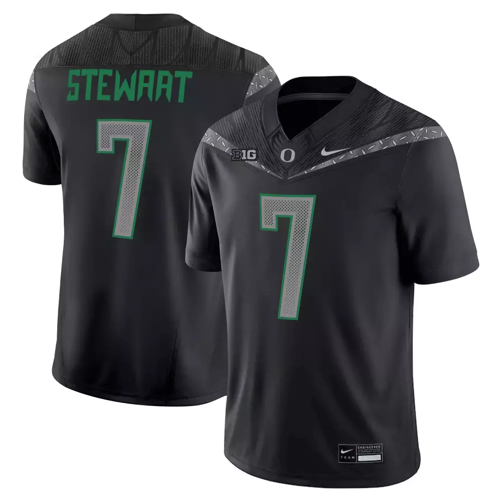 Evan Stewart 7 Oregon Ducks Jersey Black Big Men Green Gray Vapor All Stitched Embroidered
