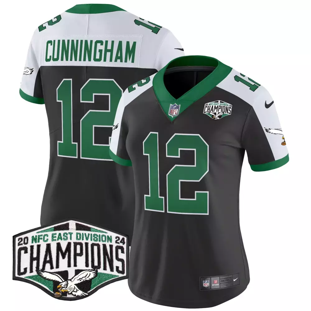 Randall Cunningham 12 Jersey Charcoal 2020 NFC East Division Champions Philadelphia Eagles