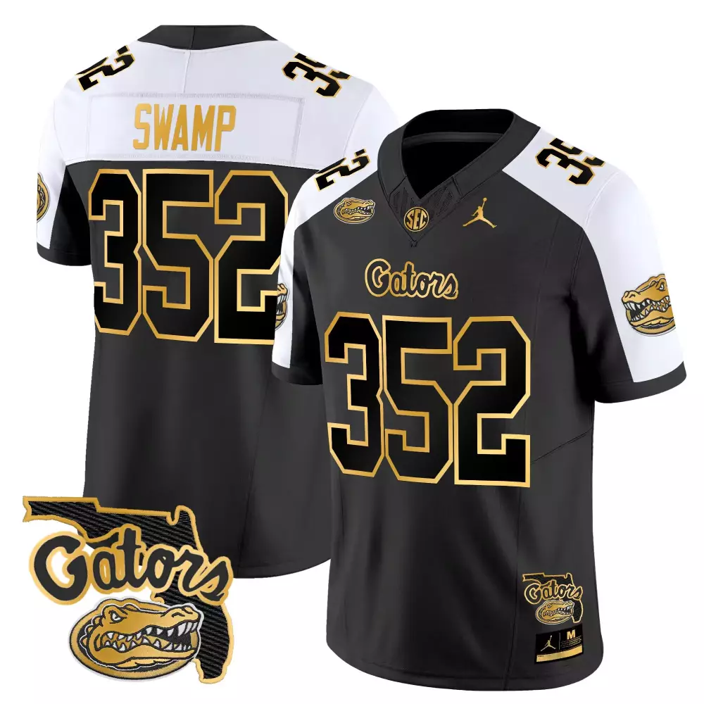 Swamp Gators Florida Jersey Black Jordans Brand Gator Men White Gold Stitched Vapor