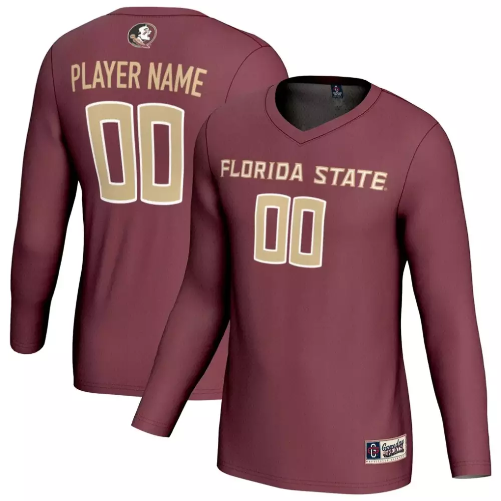 Florida State Jersey Maroon Long Sleeve T-shirt Gold Gameday Fashion