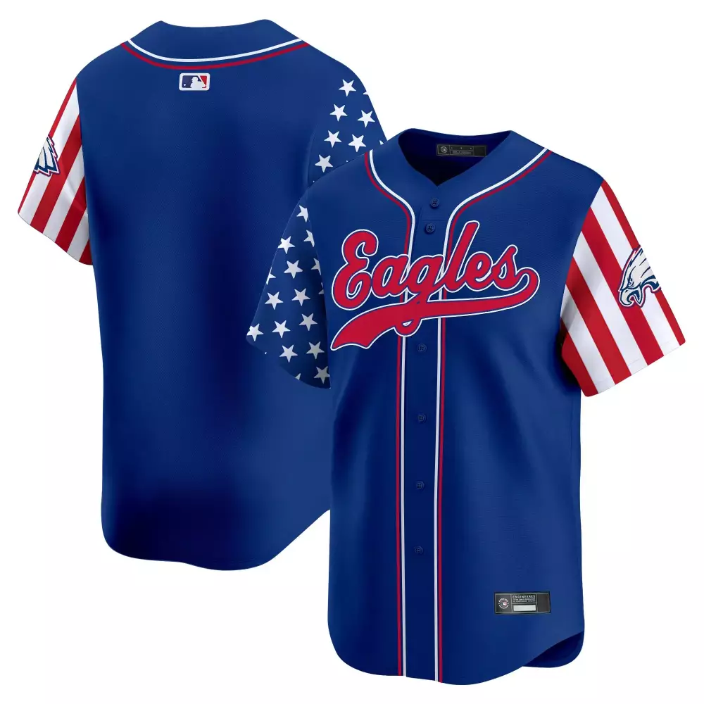 Philadelphia Eagles Jersey Royal Blue Men Alternate Custom Design White Red Vapor