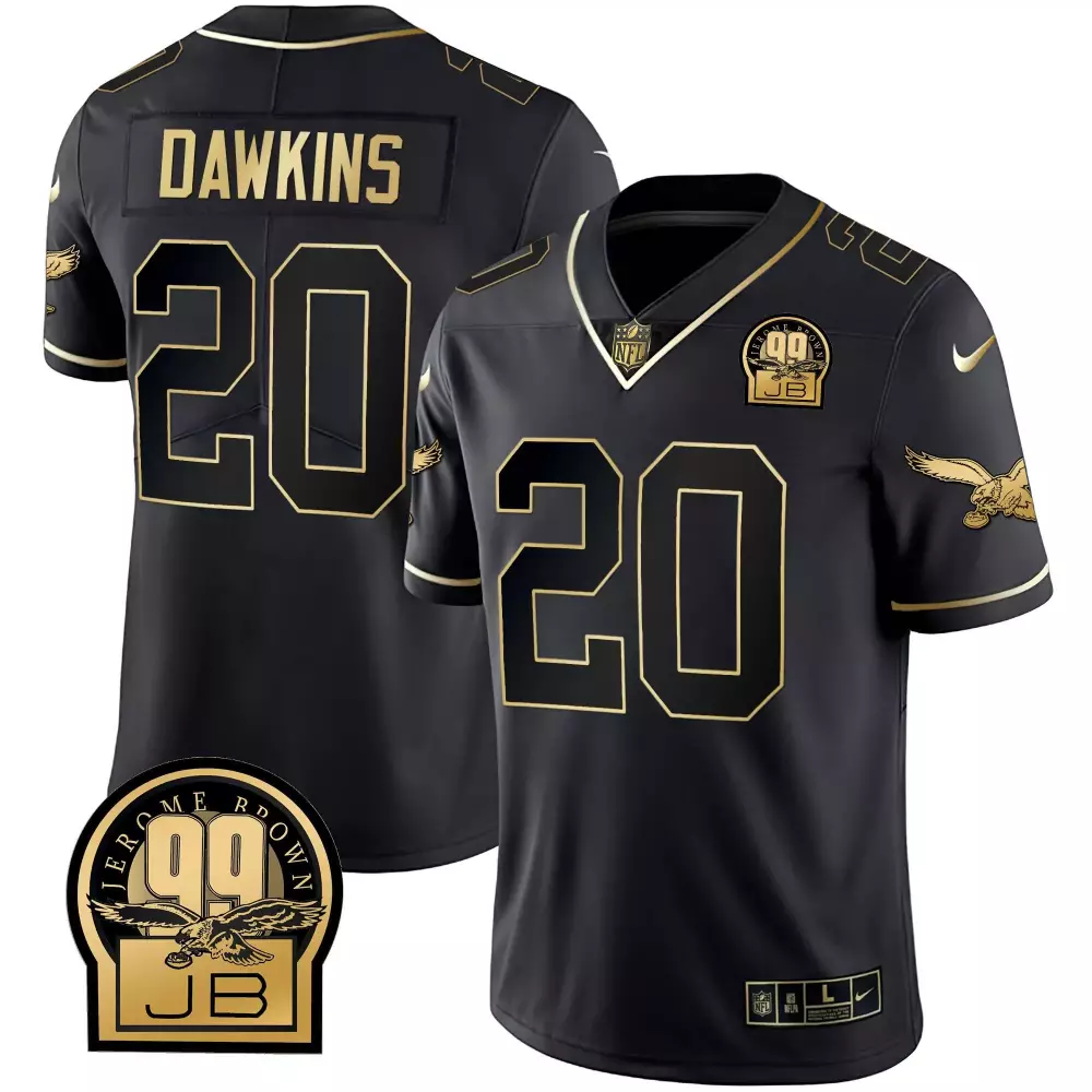 Brian Dawkins 20 Jersey Black Jerome Brown Legacy Philadelphia Eagles Jb 99 Men Gold