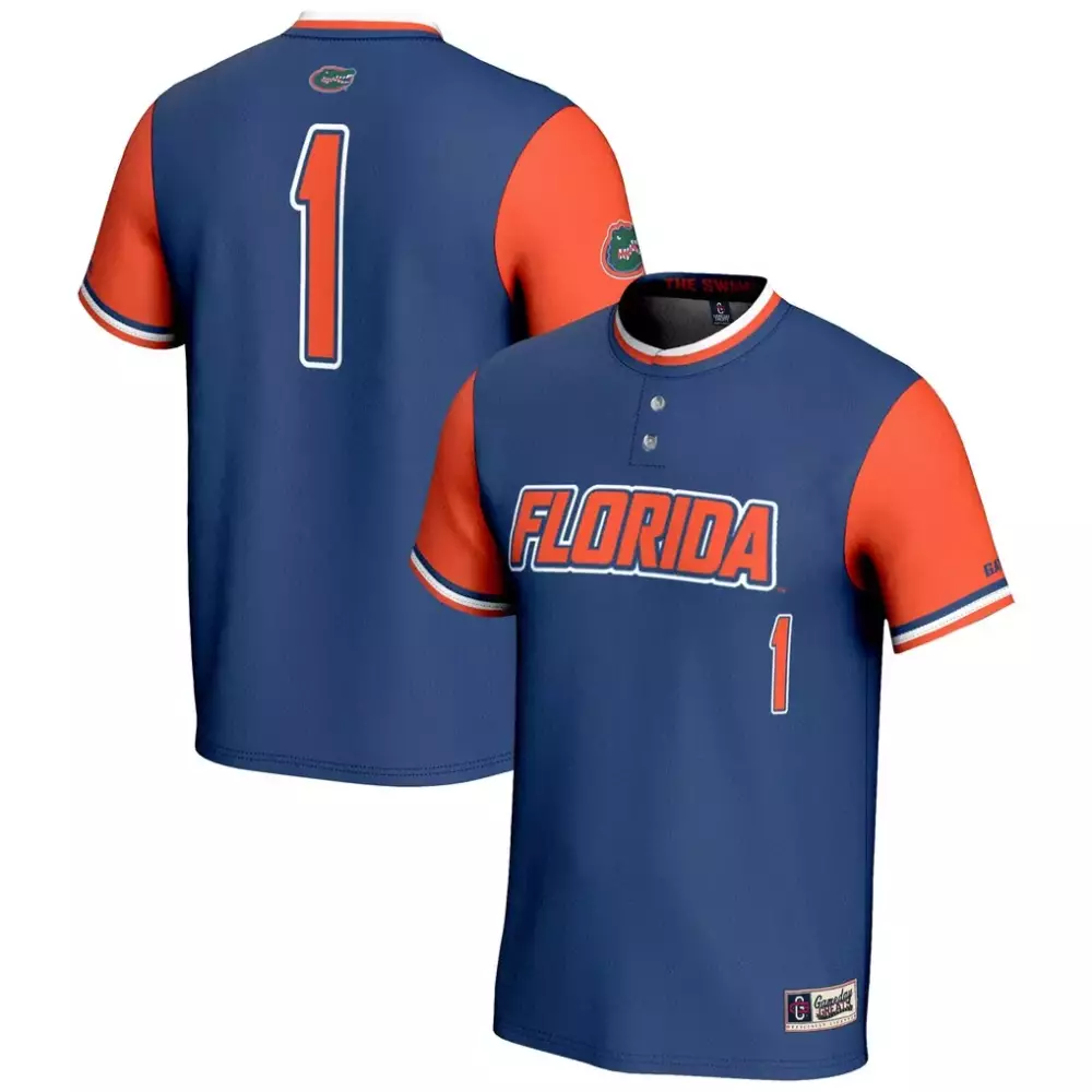 Custom Florida Gators 1 Jersey Blue Orange White Gameday