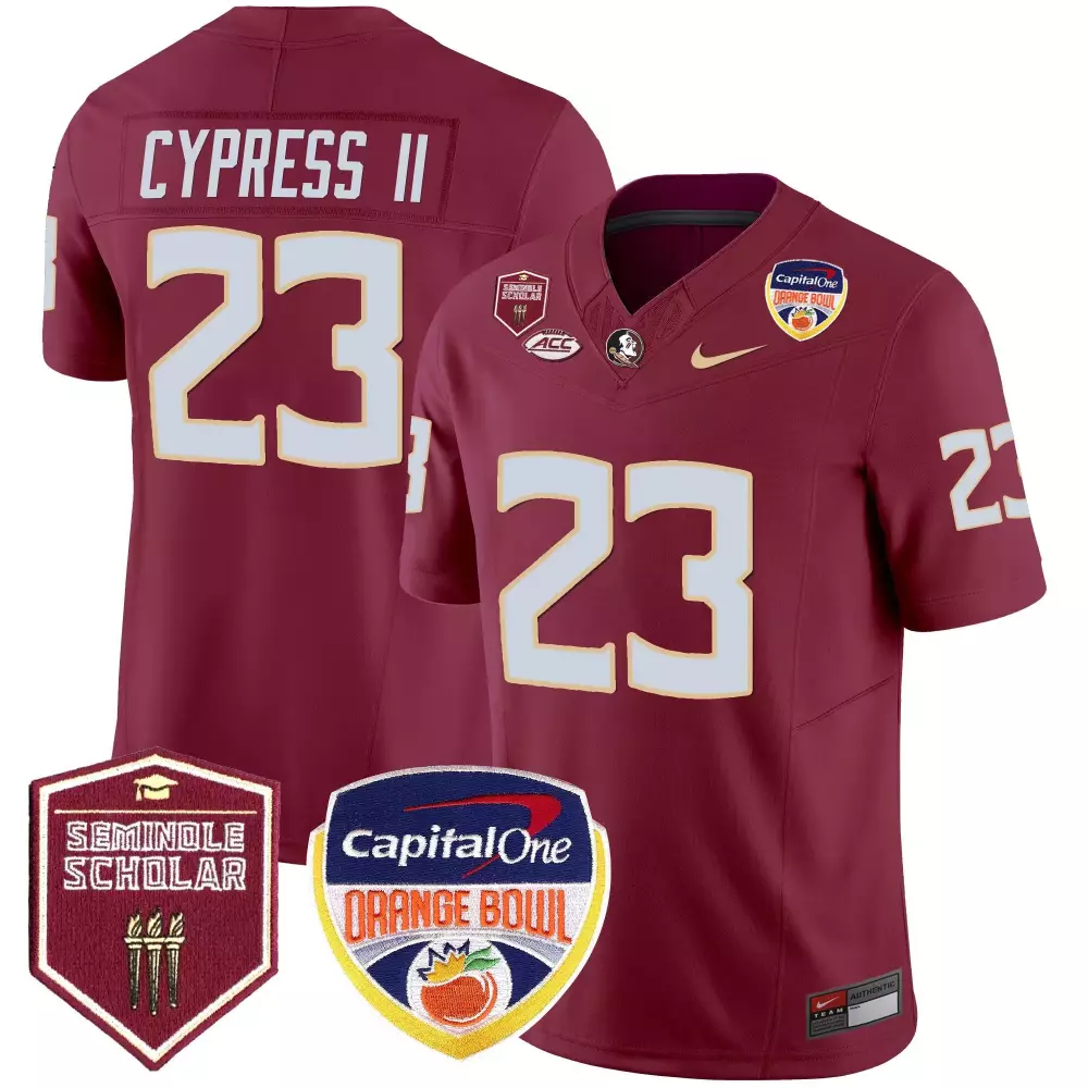 Harris Ii 23 Jersey Maroon Capital One Orange Bowl Florida State Seminoles Seminole Scholar 2023
