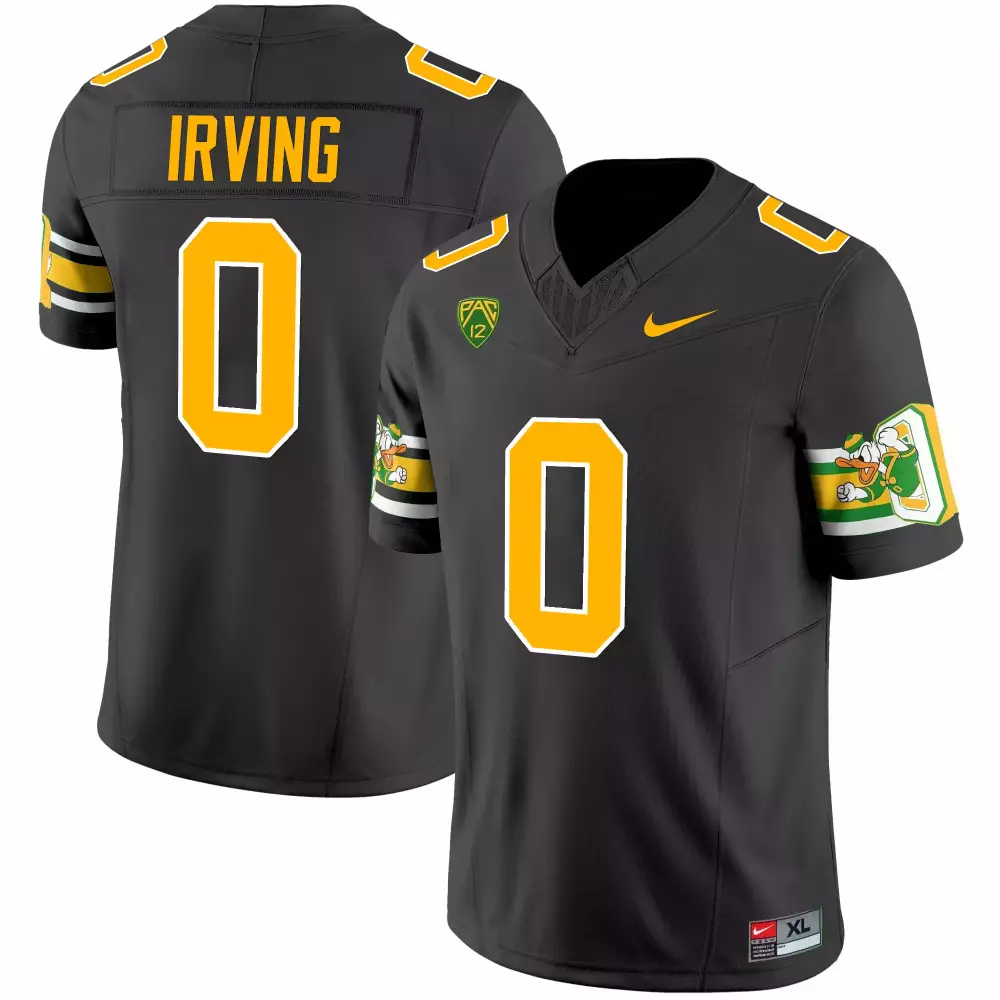 Cole Irvin Oregon Ducks Jersey Black Men Yellow Green White Stitched