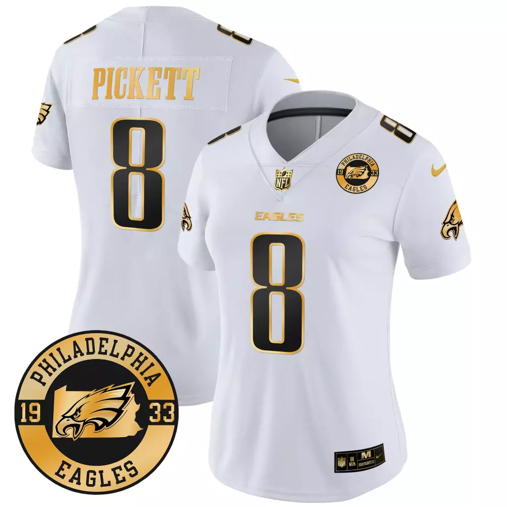 Kenny Pickett 8 Jersey White 1933 Throwback Philadelphia Eagles Men Alternate Design