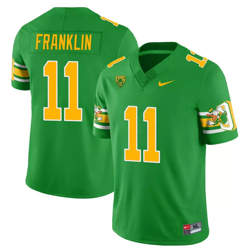 Franklin 11 Oregon Ducks Jersey Green Men Yellow White Stitched