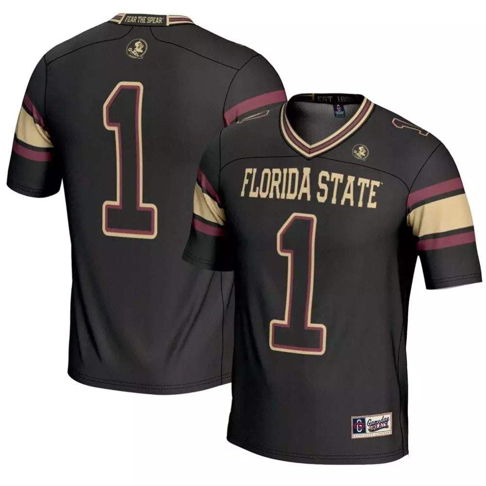Florida State 1 Jersey Black Seminoles Men Maroon Gold Gameday