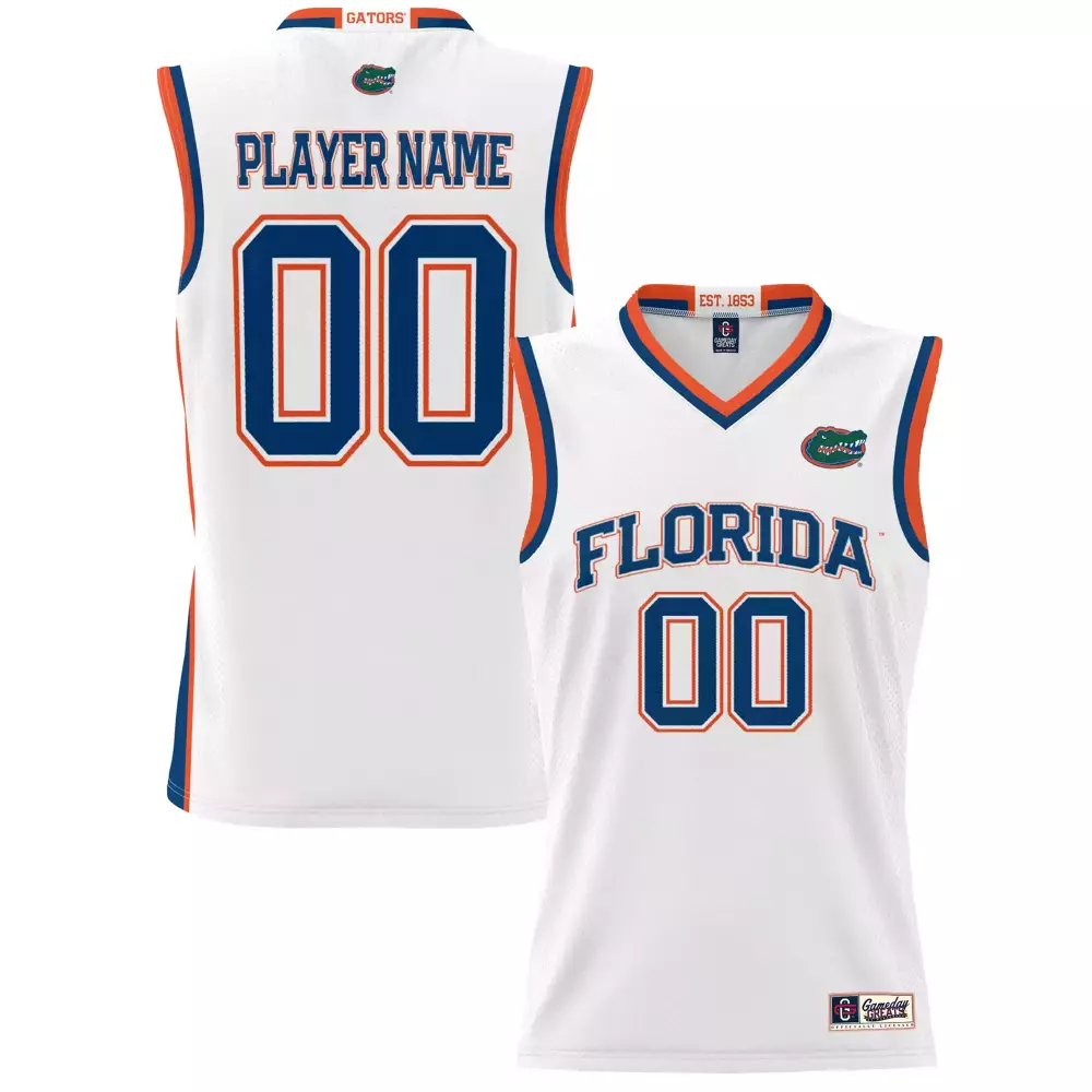 Florida Gators Jersey White Men Orange Blue Custom All Stitched Vapor