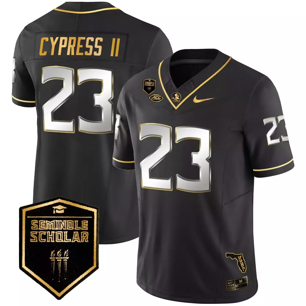 Harris Ii 23 Jersey Black Seminole Scholar Florida State Seminoles Men Gold Silver