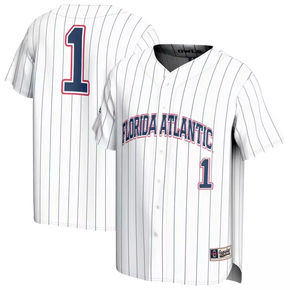 Florida Atlantic 1 Jersey White Owls Gameday Threads Navy Red Fashion