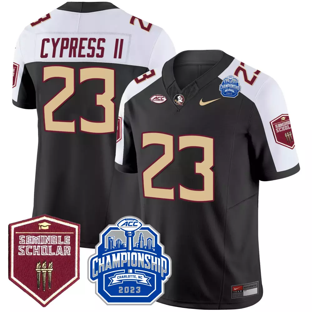 Harris Ii 23 Jersey Black ACC Championship Florida State Seminoles Charlotte, Nc 2023 Seminole Scholar