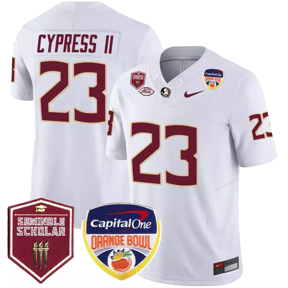Harris Ii 23 Jersey White Orange Bowl Florida State Seminoles Capital One Men Maroon