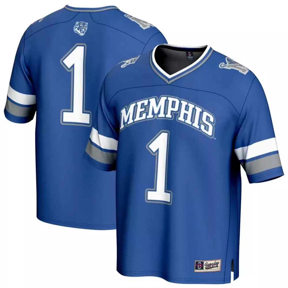 Memphis 1 Jersey Blue White Grey Gameday Unisex Fashion