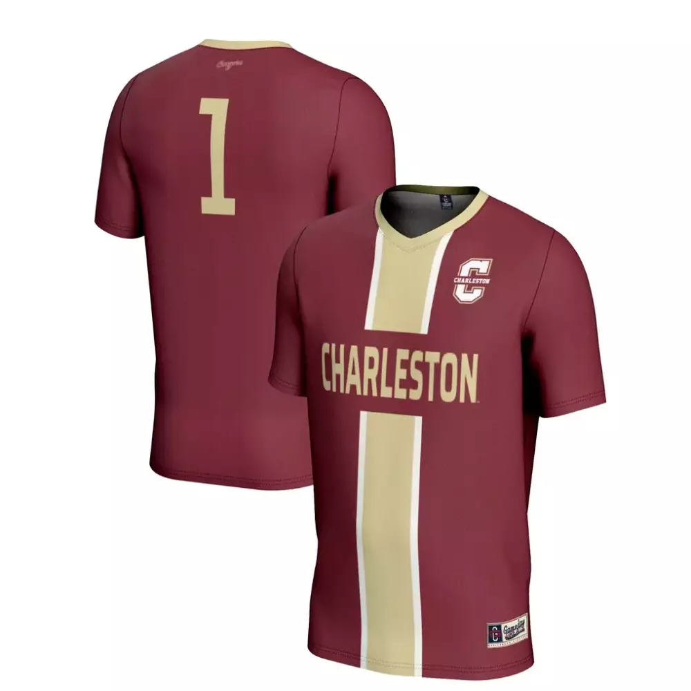 Charleston 1 Jersey Maroon Men Split Design Gold Gameday
