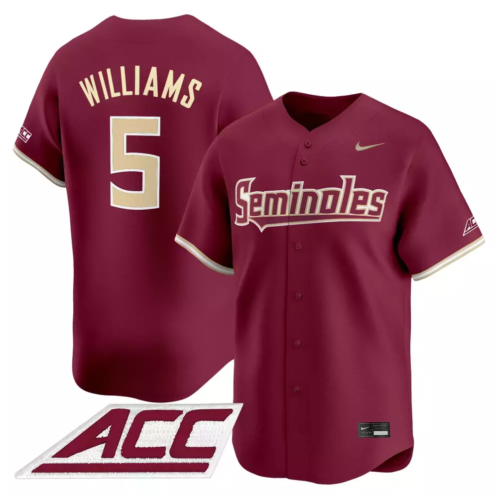 Williams Seminoles 5 Jersey Maroon Florida State Men Gold White Vapor Embroidered