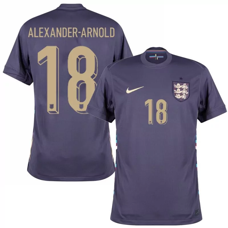 Bronson England 18 Jersey Purple National Team Crest Men Gold White Red Blue Away
