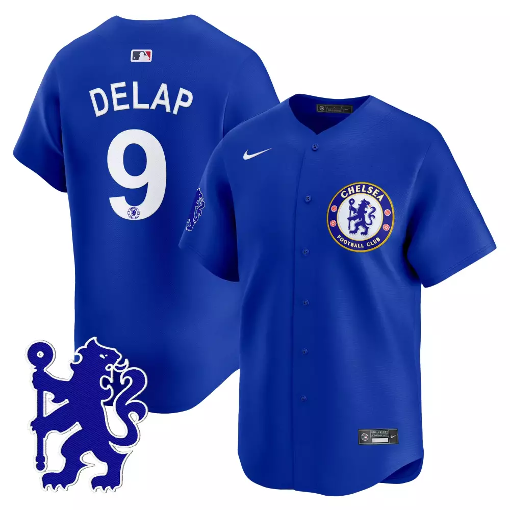 Delap Chelsea 9 Jersey Royal Blue Football Club Men White Yellow Stitched Vapor Embroidered