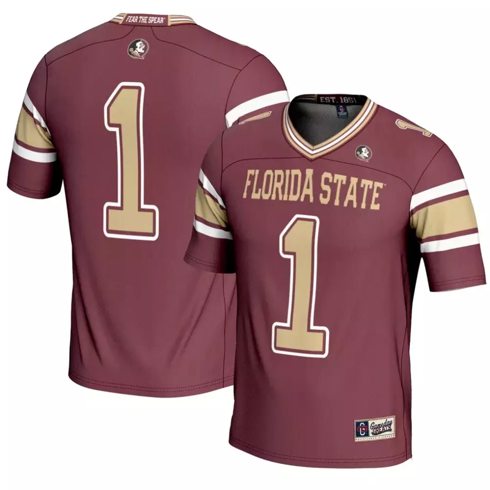 Florida State 1 Jersey Maroon Gameday Seminoles Fear Spear Men Gold White