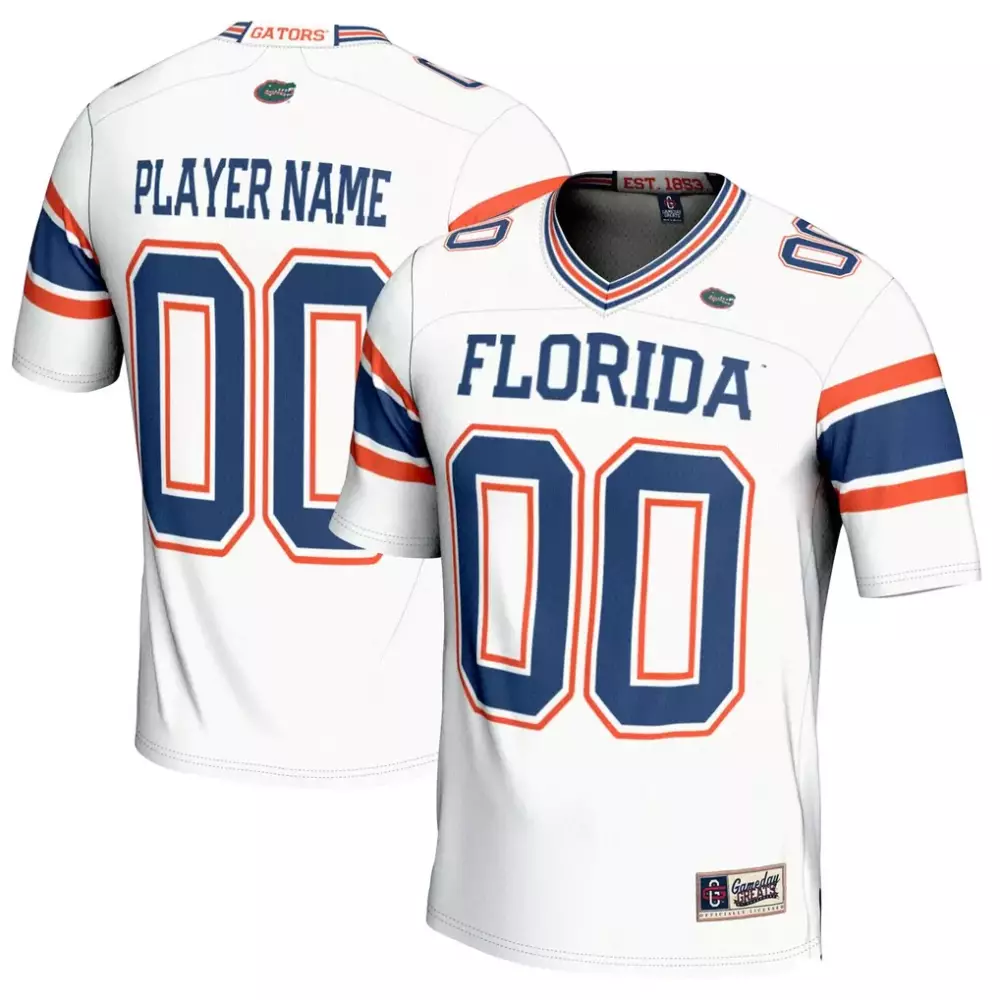 Florida Gators Jersey White Men Orange Blue Gameday