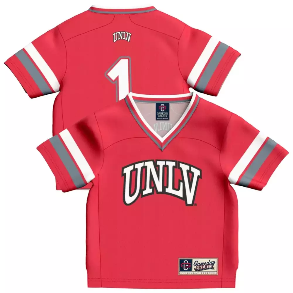 Unlv 1 Jersey Red Kids White Grey Gameday Fashion