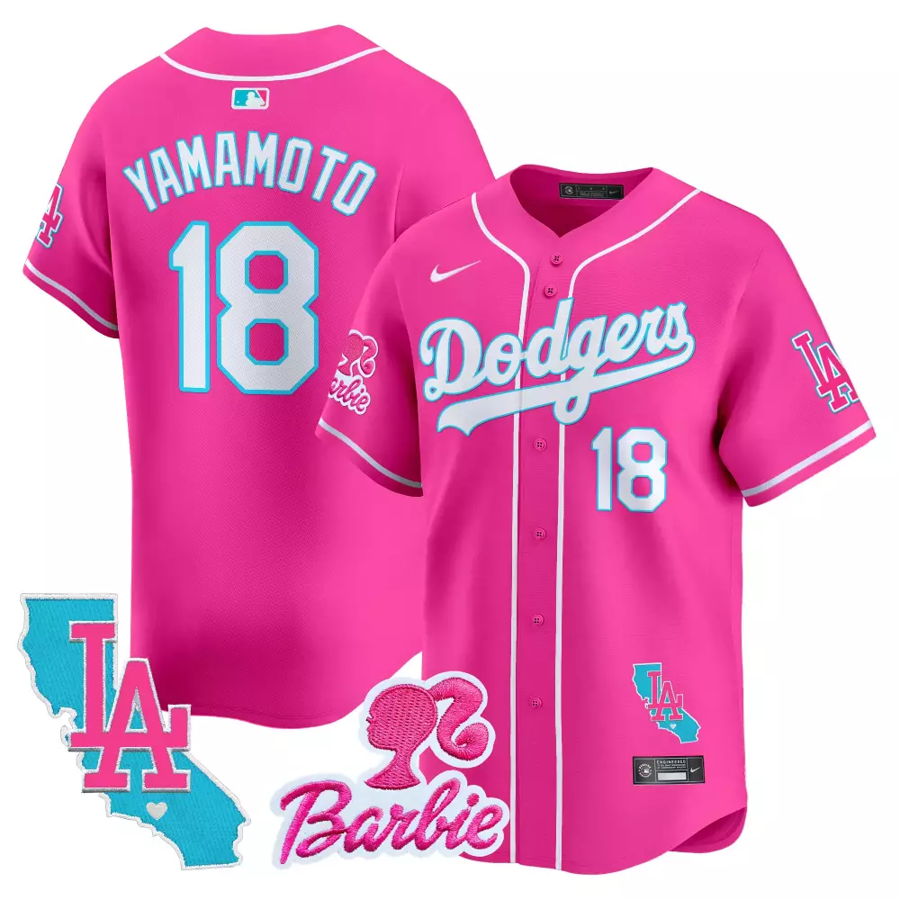 Bergman Barbie 18 Dodgers Jersey Hot Pink Collaboration LA California Men Alternate