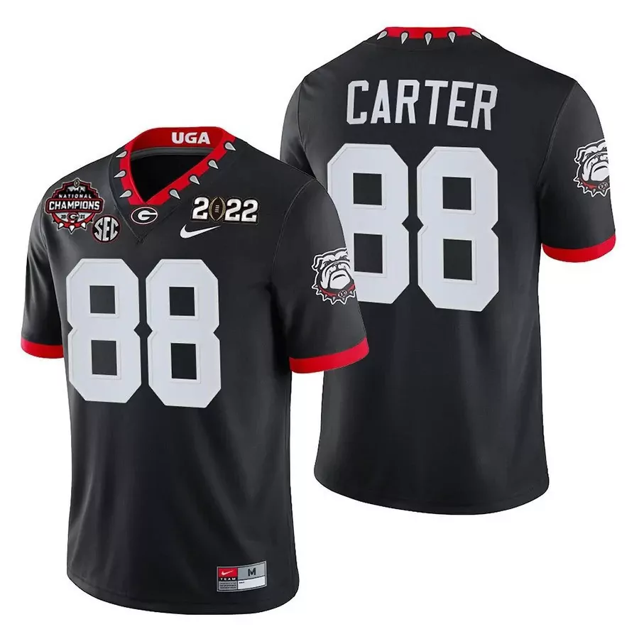 Carter Bulldogs 88 Uga Jersey Black 2022 National Champions Men Red All Stitched