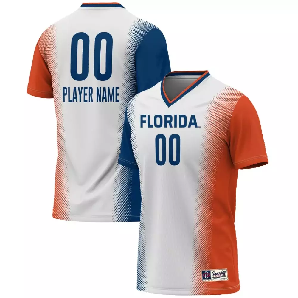 Florida Jersey White Split Custom Design Orange Blue Gameday Unisex