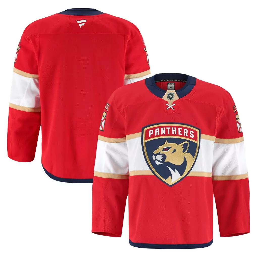 Florida Panthers Jersey Red Men White Gold Navy Blue Home Authentic Pro