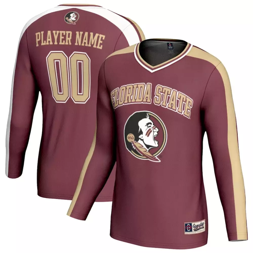 Florida State Jersey Maroon Men Long Sleeve Gold White Gameday Unisex Fashion