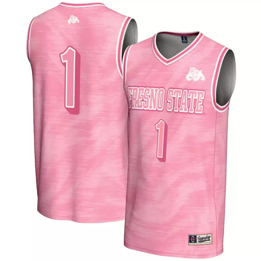 Fresno State 1 Jersey Pink Breast Cancer Awareness Bulldogs Gameday Greats Men Custom Design