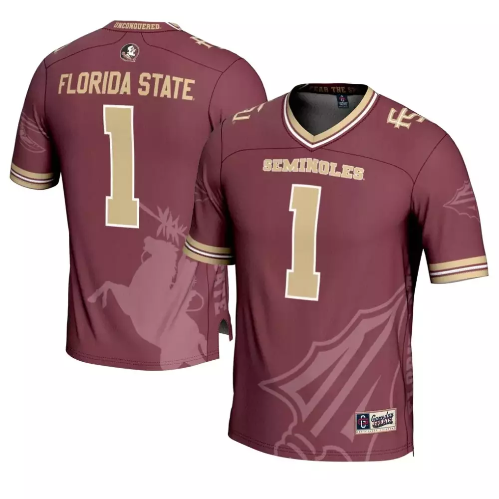 Florida State 1 Jersey Maroon Seminoles Gameday Greats Men Gold White Icon Fashion