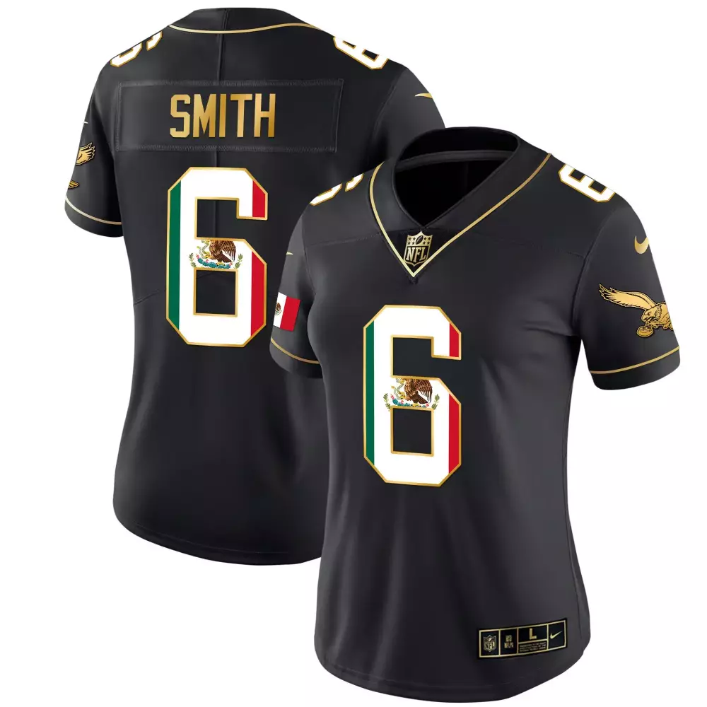 Devonta Smith 6 Eagles Jersey Black Day Of The Dead 2023 Women Gold White Vapor All